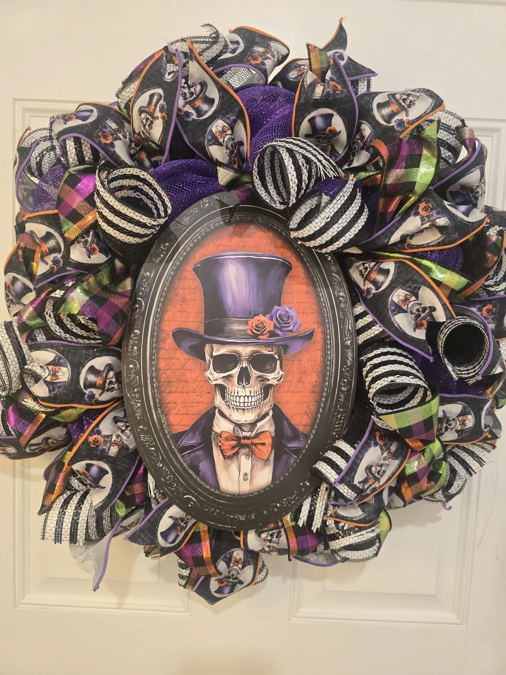Day of the Dead or Día de los Muertos Wreath Sugar Skull Halloween